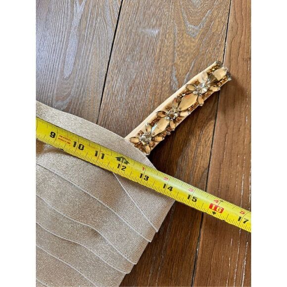 Sherri Hill Gold Tiered Stretch Mini Dress, Size 6 - Picture 11 of 14